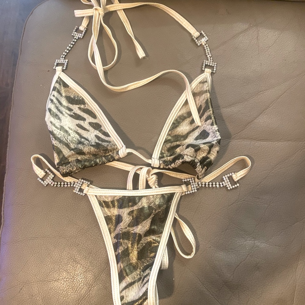 Leopard dance bikini. Thong back. Never worn